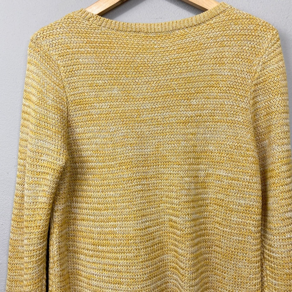 Coldwater Creek Yellow Knit Tunic Sweater Size M Cozy Fisherman Fall Layering - Picture 10 of 11